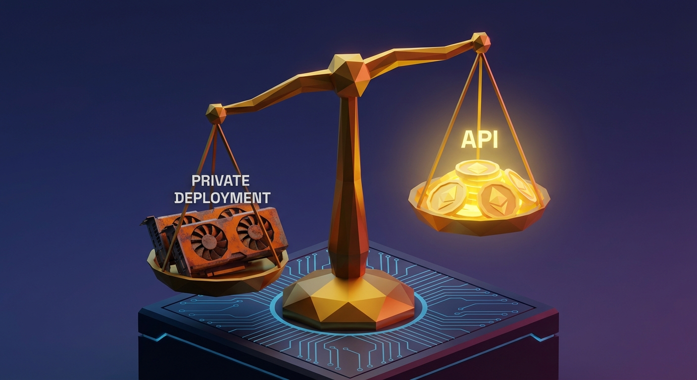 插图：API vs 私有化天平