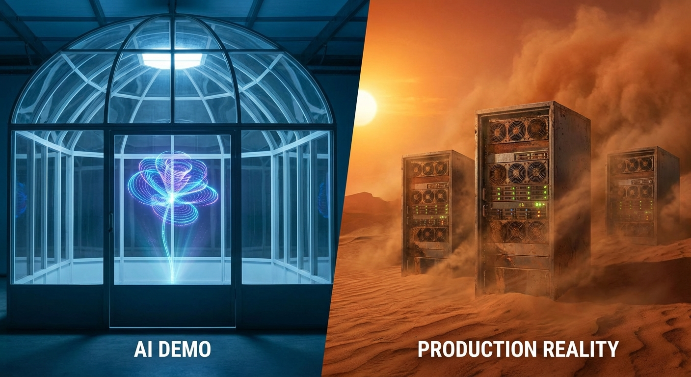 封面图：Demo温室 vs Production沙漠